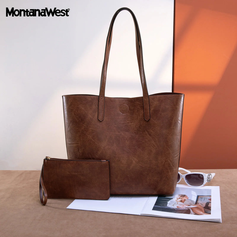 Load image into Gallery viewer, MWC-376DBR - Montana West Carry-All Tote - Dark Brown
