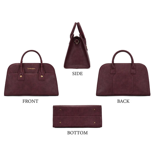 MWC-631BDY - Montana West Wrapped Handle Dome Satchel Bag - Burgundy