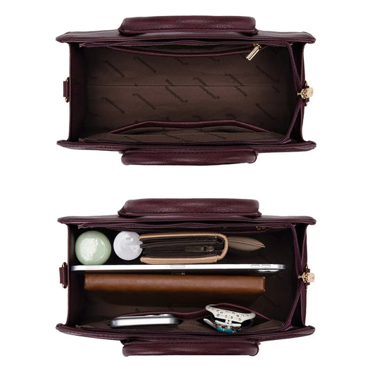 MWC-631BDY - Montana West Wrapped Handle Dome Satchel Bag - Burgundy