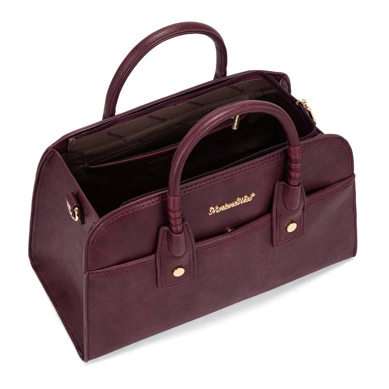 Load image into Gallery viewer, MWC-631BDY - Montana West Wrapped Handle Dome Satchel Bag - Burgundy

