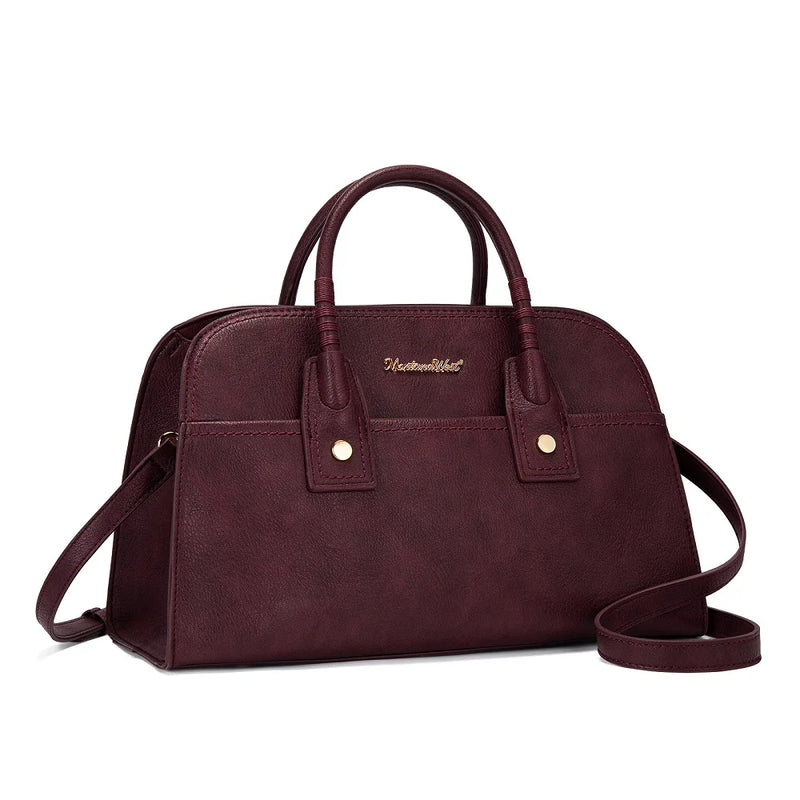 Load image into Gallery viewer, MWC-631BDY - Montana West Wrapped Handle Dome Satchel Bag - Burgundy
