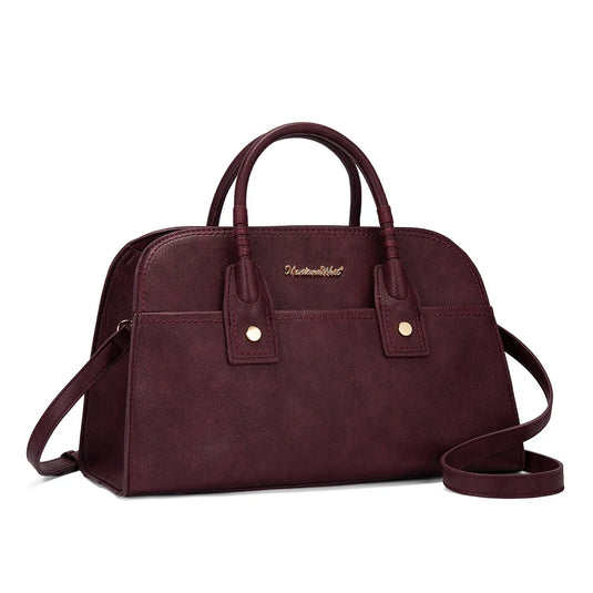 MWC-631BDY - Montana West Wrapped Handle Dome Satchel Bag - Burgundy