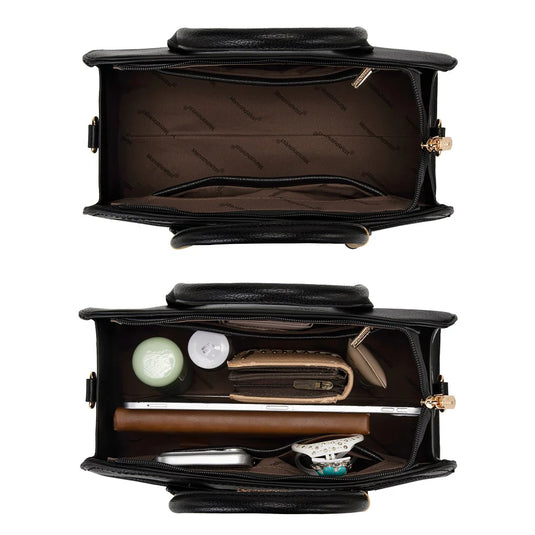 MWC-631BK - Montana West Wrapped Handle Dome Satchel Bag - Black