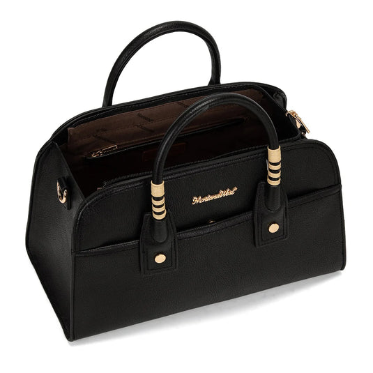 MWC-631BK - Montana West Wrapped Handle Dome Satchel Bag - Black