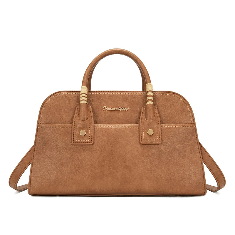 Load image into Gallery viewer, MWC-631BR - Montana West Wrapped Handle Dome Satchel Bag - Brown
