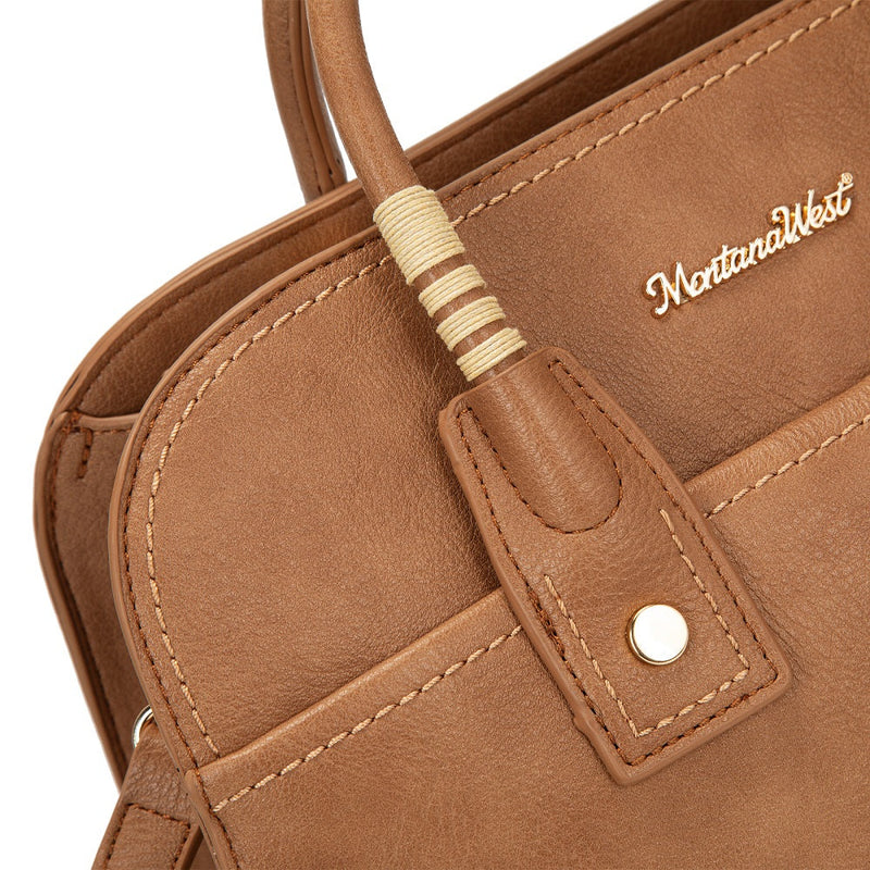 Load image into Gallery viewer, MWC-631BR - Montana West Wrapped Handle Dome Satchel Bag - Brown
