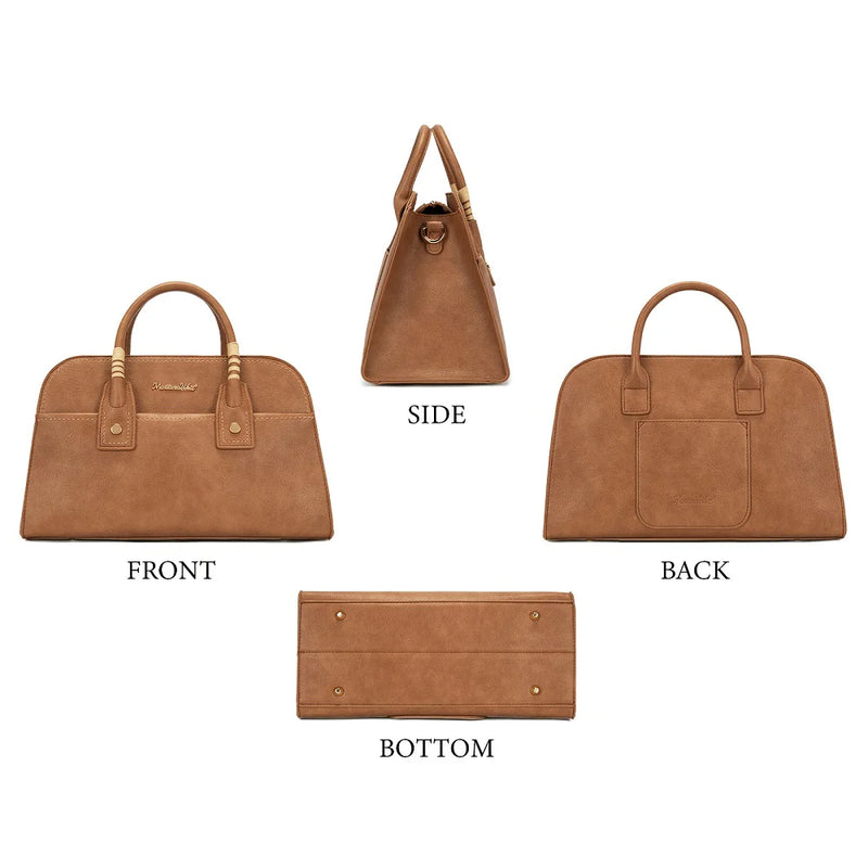 Load image into Gallery viewer, MWC-631BR - Montana West Wrapped Handle Dome Satchel Bag - Brown
