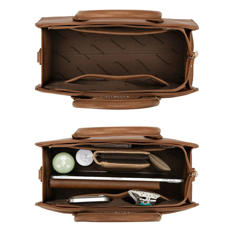 Load image into Gallery viewer, MWC-631BR - Montana West Wrapped Handle Dome Satchel Bag - Brown
