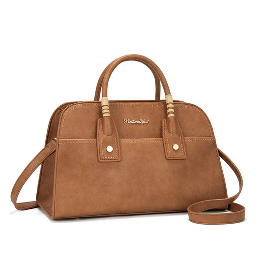 MWC-631BR - Montana West Wrapped Handle Dome Satchel Bag - Brown