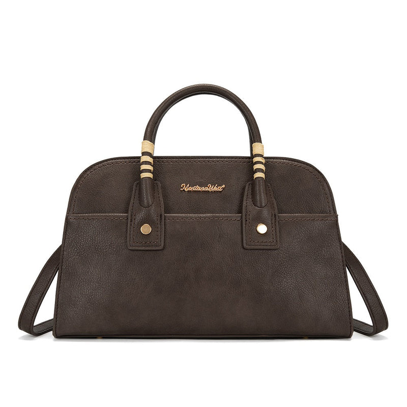 Load image into Gallery viewer, MWC-631CF - Montana West Wrapped Handle Dome Satchel Bag - Coffee
