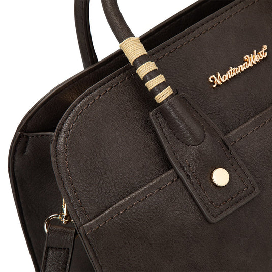 MWC-631CF - Montana West Wrapped Handle Dome Satchel Bag - Coffee
