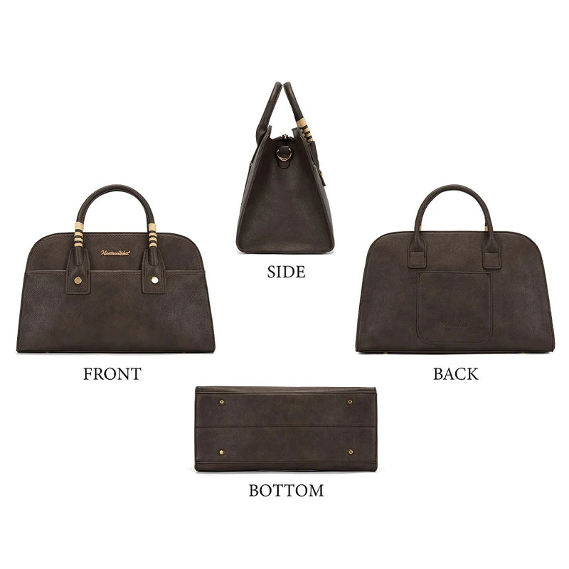 Load image into Gallery viewer, MWC-631CF - Montana West Wrapped Handle Dome Satchel Bag - Coffee
