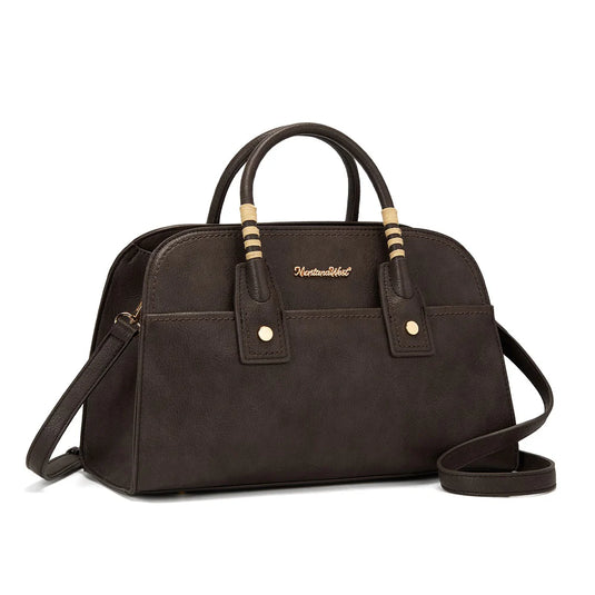 MWC-631CF - Montana West Wrapped Handle Dome Satchel Bag - Coffee