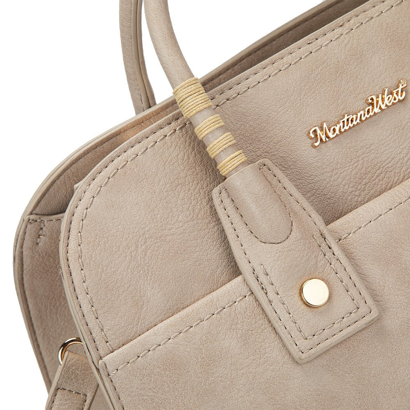Load image into Gallery viewer, MWC-631KH - Montana West Wrapped Handle Dome Satchel Bag - Khaki
