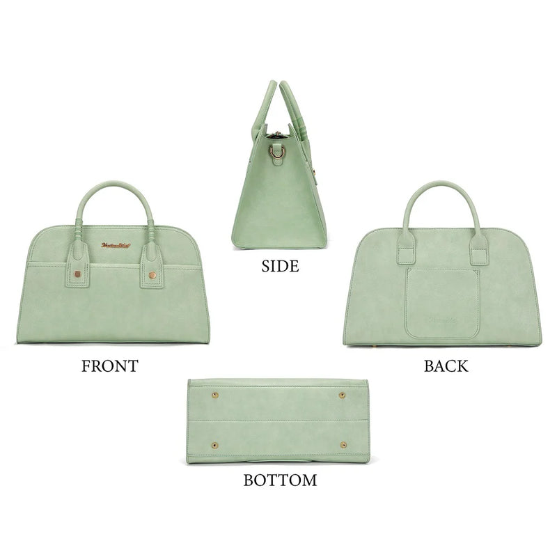 Load image into Gallery viewer, MWC-631LIME - Montana West Wrapped Handle Dome Satchel Bag - Lime Green
