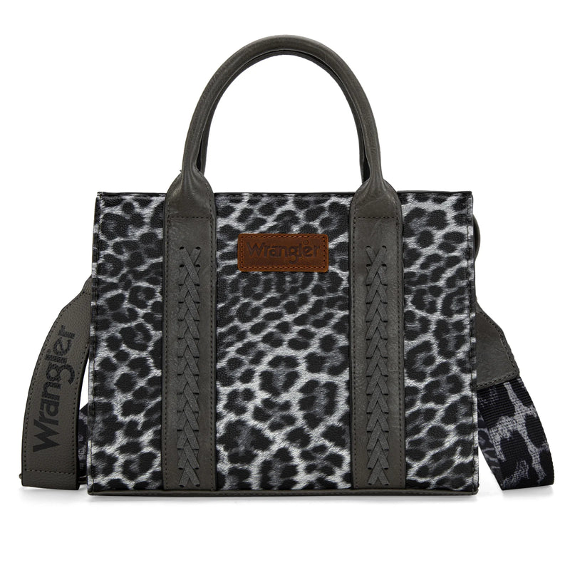 Load image into Gallery viewer, WG70G-8120CLGY - Wrangler Leopard Print Concealed Carry Tote/Crossbody -Leopard Grey
