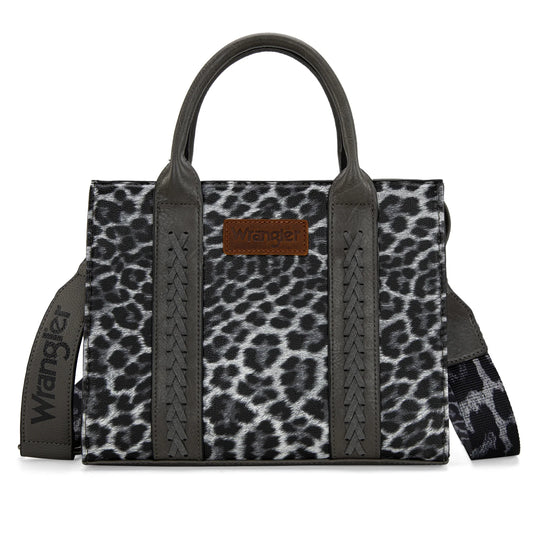 WG70G-8120CLGY - Wrangler Leopard Print Concealed Carry Tote/Crossbody -Leopard Grey