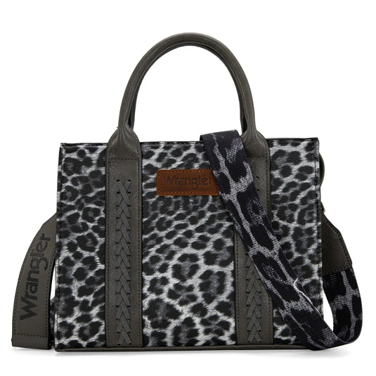 WG70G-8120CLGY - Wrangler Leopard Print Concealed Carry Tote/Crossbody -Leopard Grey