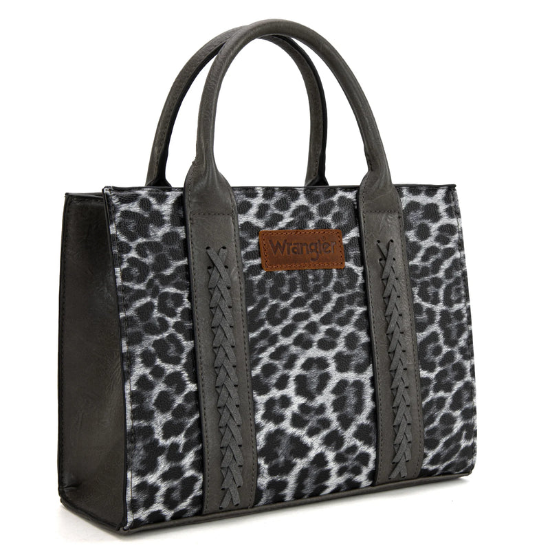 Load image into Gallery viewer, WG70G-8120CLGY - Wrangler Leopard Print Concealed Carry Tote/Crossbody -Leopard Grey
