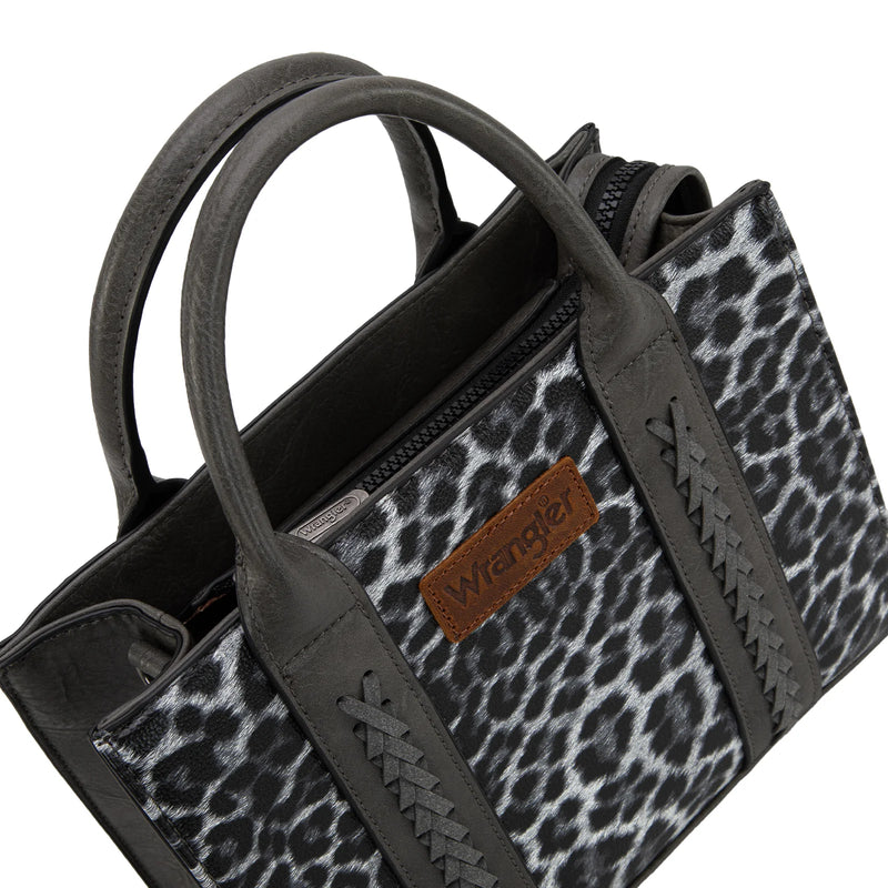 Load image into Gallery viewer, WG70G-8120CLGY - Wrangler Leopard Print Concealed Carry Tote/Crossbody -Leopard Grey
