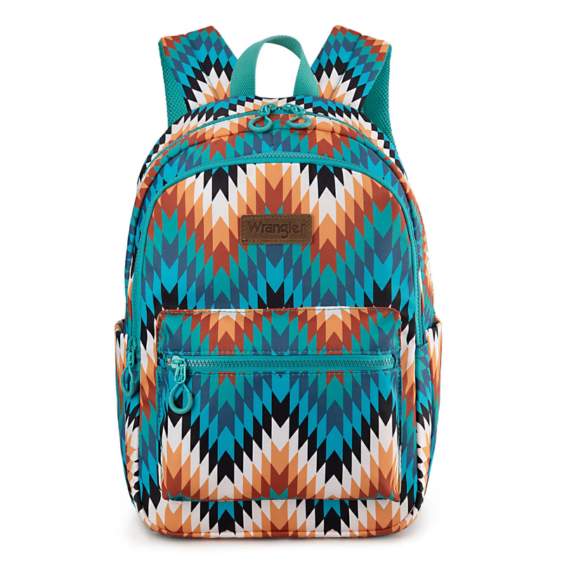 Load image into Gallery viewer, WG2206-9110TQ - Wrangler Aztec Print Backpack - Turquoise
