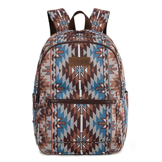 WG2206-9110CF - Wrangler Aztec Print Backpack - Coffee