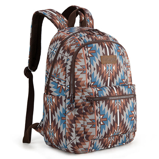 WG2206-9110CF - Wrangler Aztec Print Backpack - Coffee