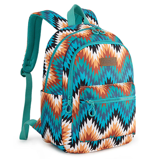 WG2206-9110TQ - Wrangler Aztec Print Backpack - Turquoise