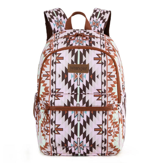 WG2206-9110LBR - Wrangler Aztec Print Backpack -Light Brown