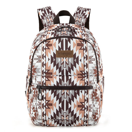 WG2206-9110BR - Wrangler Aztec Print Backpack - Brown