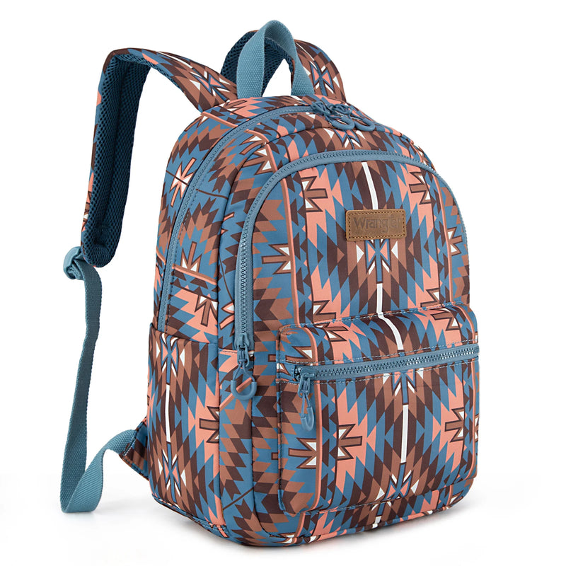 Load image into Gallery viewer, WG2206-9110NY - Wrangler Aztec Print Backpack - Navy
