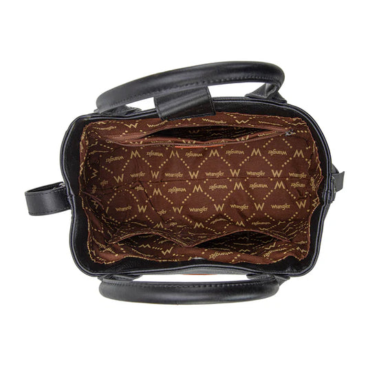 WG199-1824BK - Wrangler Carry-All Aztec Expandable Tote/Crossbody - Black