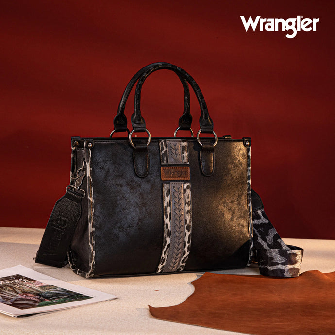 WG83G-8260BK - Wrangler Whipstitch Small Tote/Crossbody - Black