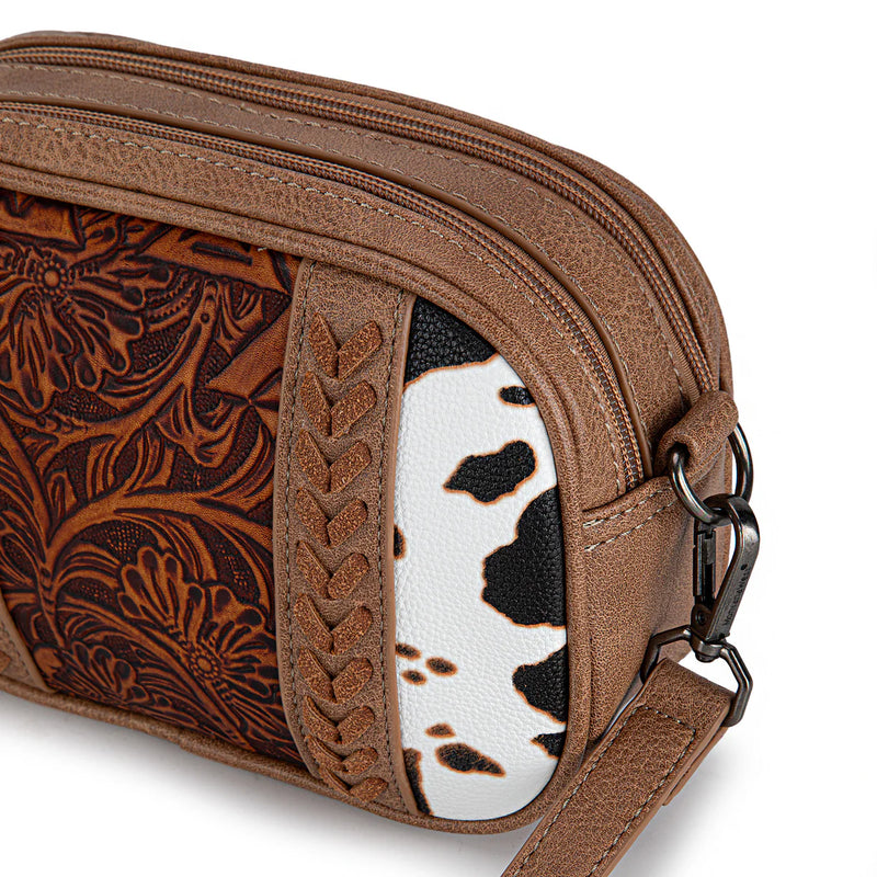 Load image into Gallery viewer, MW1318-8365BR - Montana West Tooled Collection Crossbody - Brown
