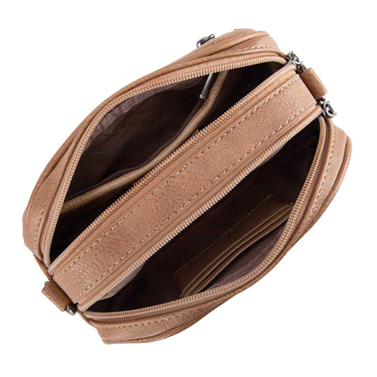 MW1318-8365BR - Montana West Tooled Collection Crossbody - Brown