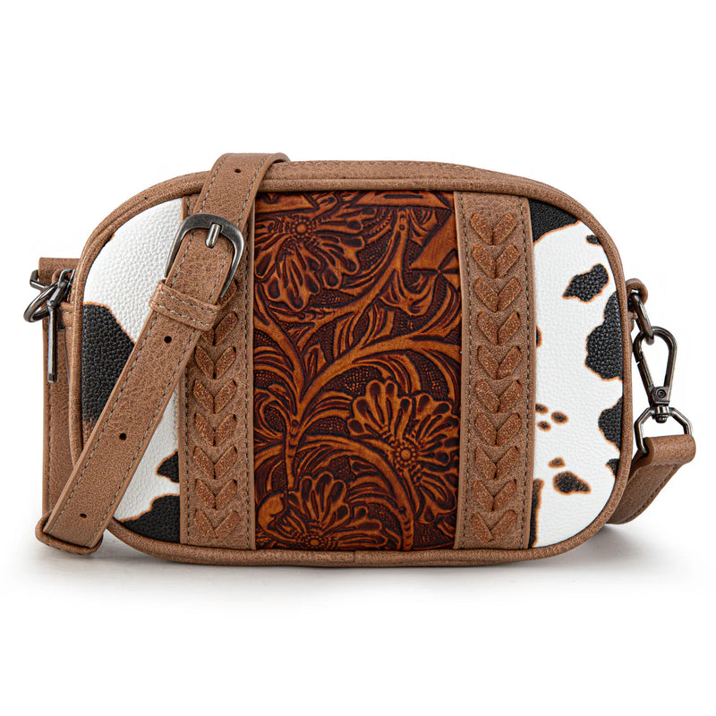 Load image into Gallery viewer, MW1318-8365BR - Montana West Tooled Collection Crossbody - Brown
