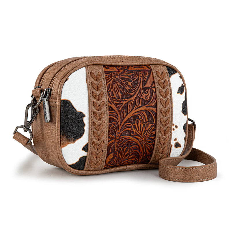 Load image into Gallery viewer, MW1318-8365BR - Montana West Tooled Collection Crossbody - Brown
