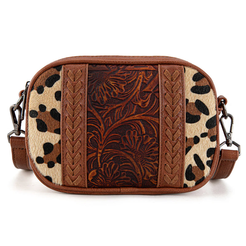 Load image into Gallery viewer, MW1318-8365LP - Montana West Tooled Collection Crossbody - Leopard
