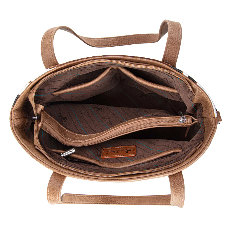 Load image into Gallery viewer, MW1318G-8318BR - Montana West Tooled Collection Concealed Carry Tote/Crossbody - Brown
