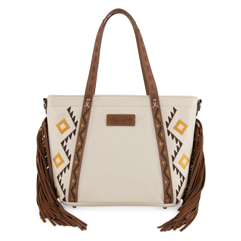 Load image into Gallery viewer, WG233-2009BG - Wrangler Aztec Embroidered Tote/Crossbody Bag
