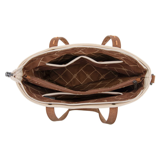 WG233-2009BG - Wrangler Aztec Embroidered Tote/Crossbody Bag