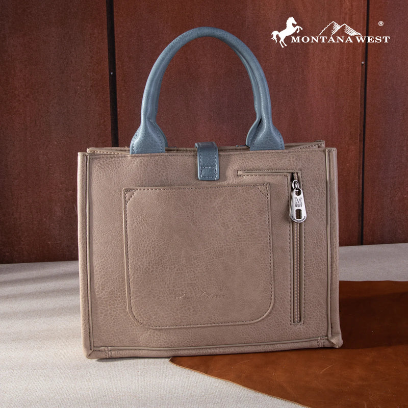 Load image into Gallery viewer, MW1254G-8120 SKH -  Montana West Buckle Aztec Concealed Carry Tote/Crossbody
