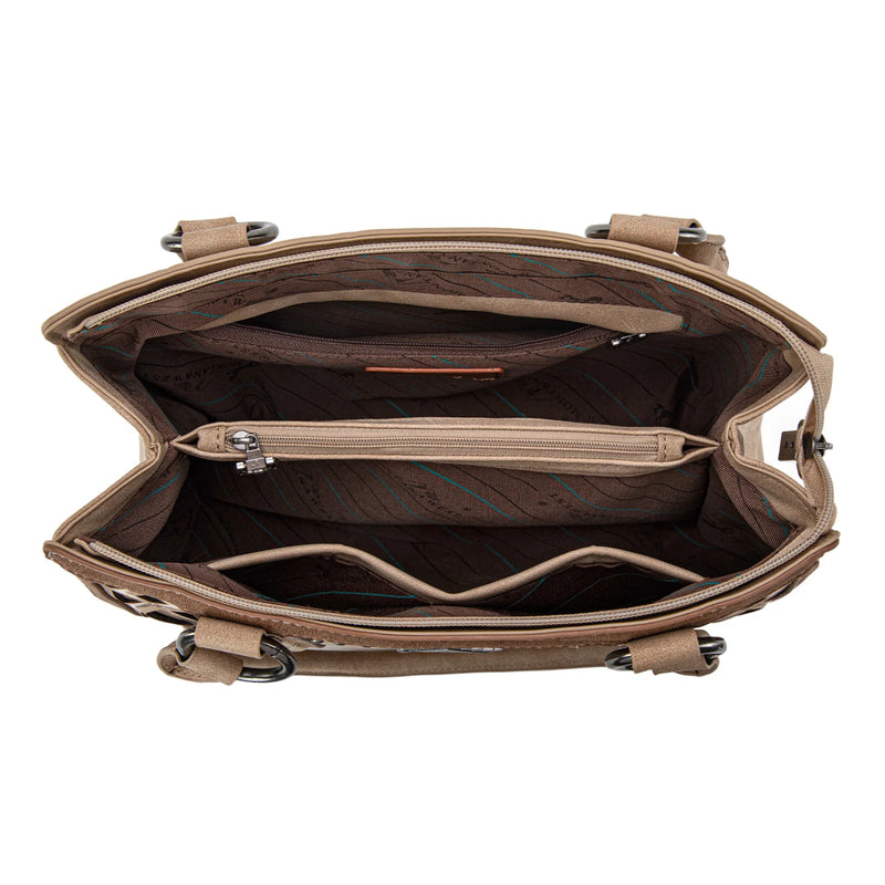 Load image into Gallery viewer, MW1325G-8317TN - Montana West Cut-Out Embroidered Concealed Carry Tote

