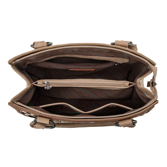 MW1325G-8317TN - Montana West Cut-Out Embroidered Concealed Carry Tote