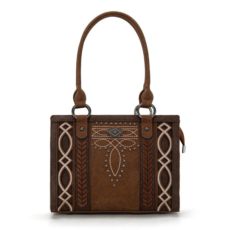 Load image into Gallery viewer, MW1325G-8317BR - Montana West Cut-Out Embroidered Concealed Carry Tote
