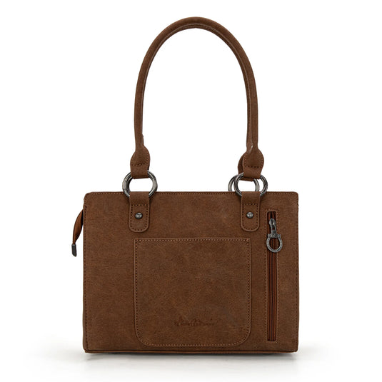 MW1325G-8317BR - Montana West Cut-Out Embroidered Concealed Carry Tote