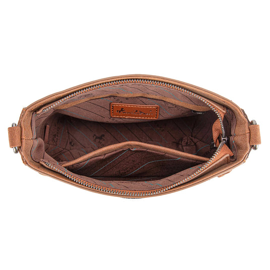 MW1329-8360BR - Montana West Tooled Collection Crossbody -Brown