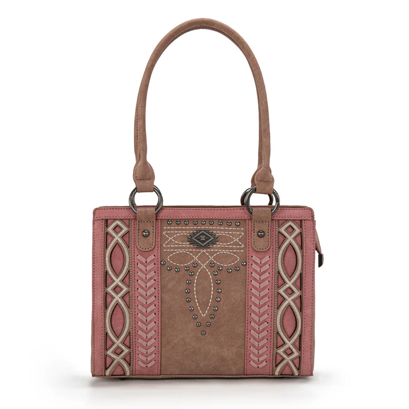 Load image into Gallery viewer, MW1325G-8317PK - Montana West Cut-Out Embroidered Concealed Carry Tote - Pink
