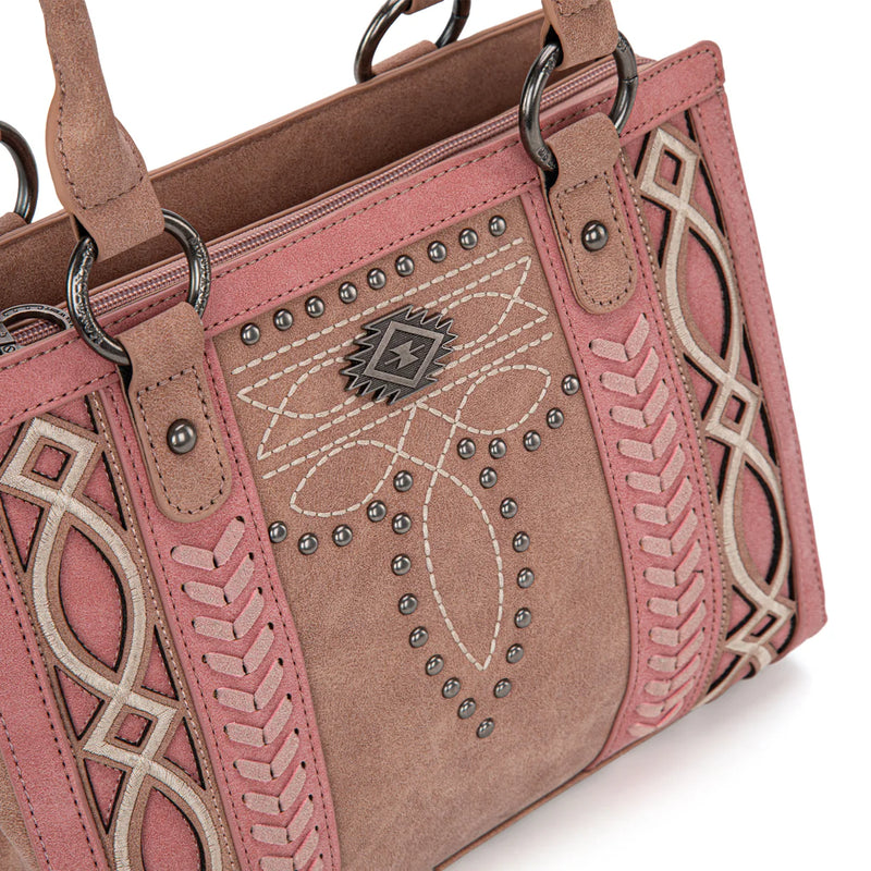 Load image into Gallery viewer, MW1325G-8317PK - Montana West Cut-Out Embroidered Concealed Carry Tote - Pink
