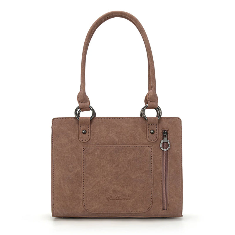 Load image into Gallery viewer, MW1325G-8317PK - Montana West Cut-Out Embroidered Concealed Carry Tote - Pink
